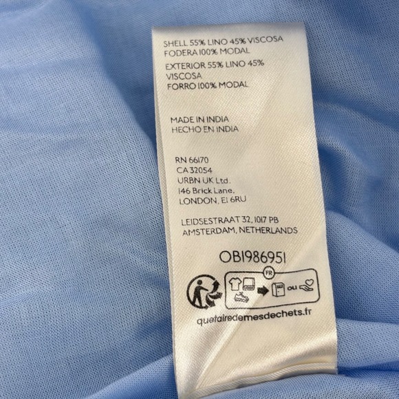 Anthropologie Petites The Tommie Blue & White Striped Linen Shirt Dress Small P - Picture 13 of 14